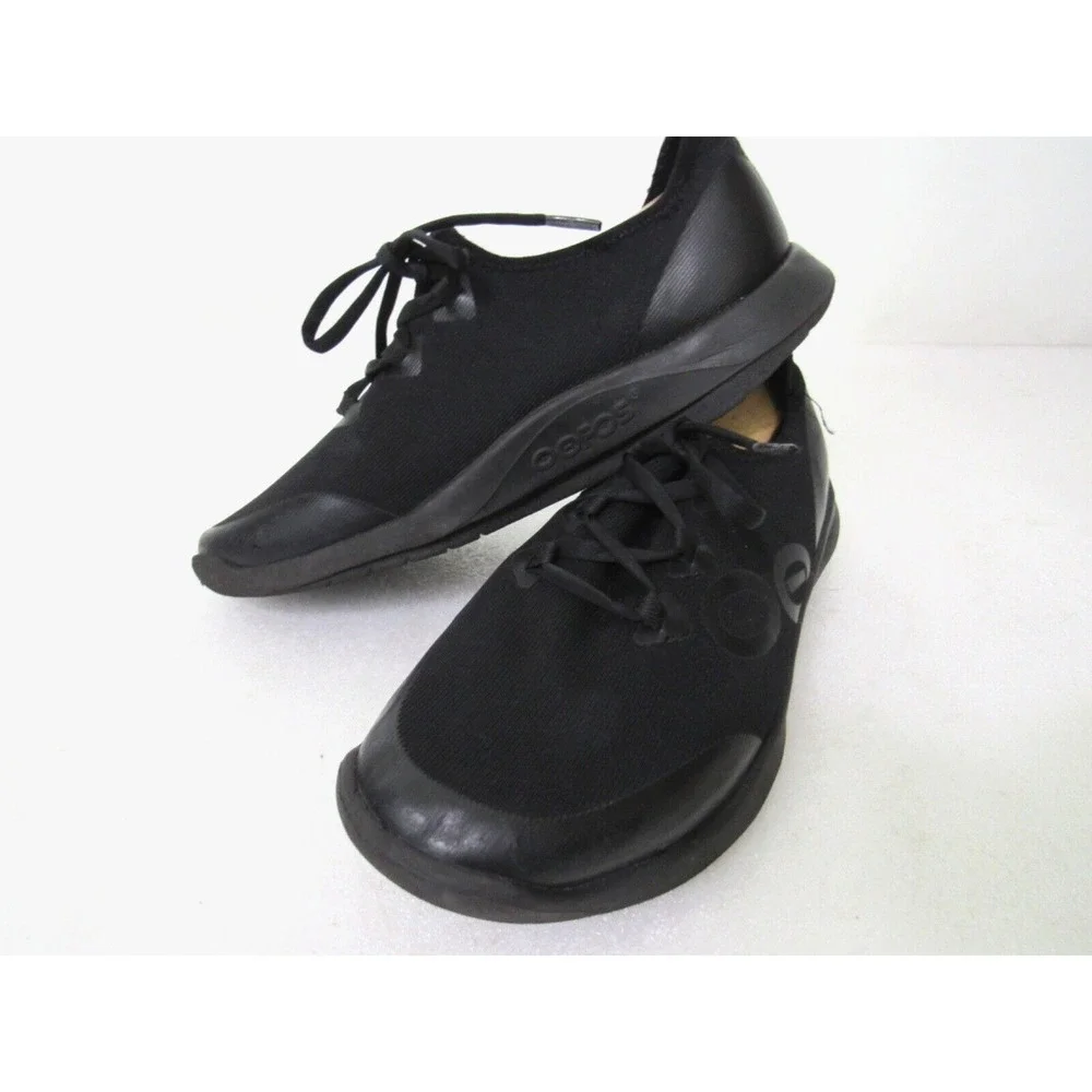 Oofos OOMG Sport LS Low Comfort‎ Shoes Men's size 10 Black Textile White